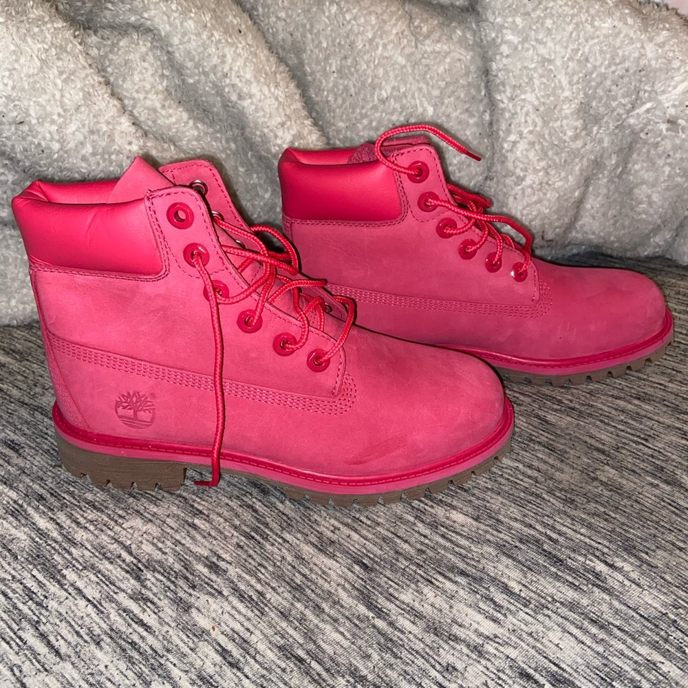 Pink timberland boots